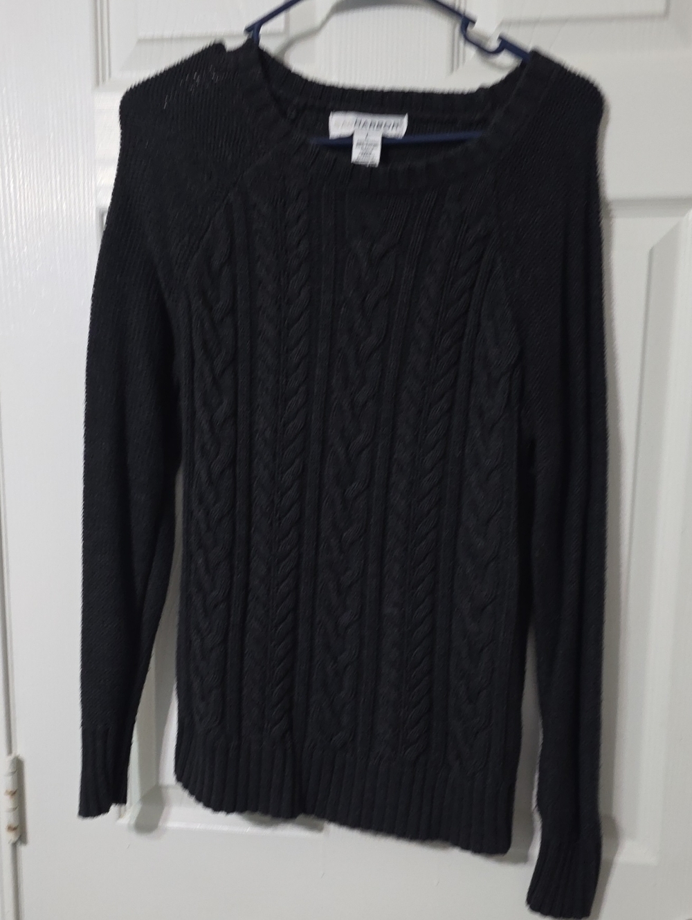croft & barrow dark gray Cable Crew Neck Sweater